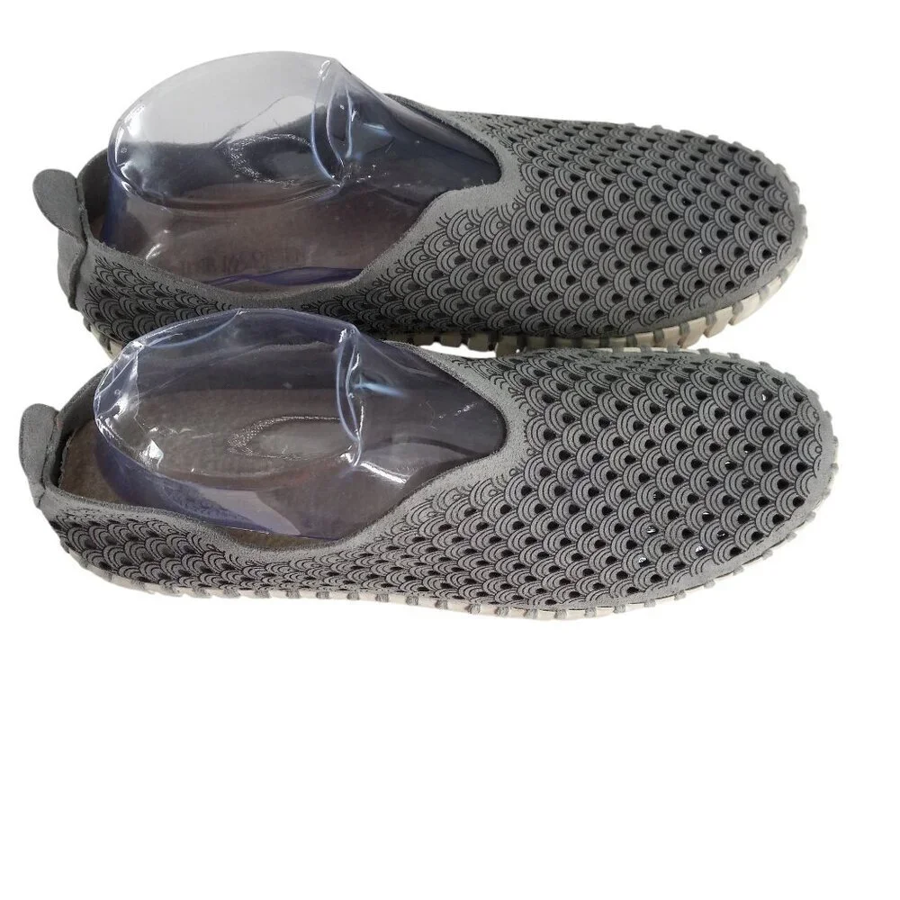 Ilse Jacobsen Tulip Slip On Gray Perforated Comfort Shoes Size 40 US 9.5-10